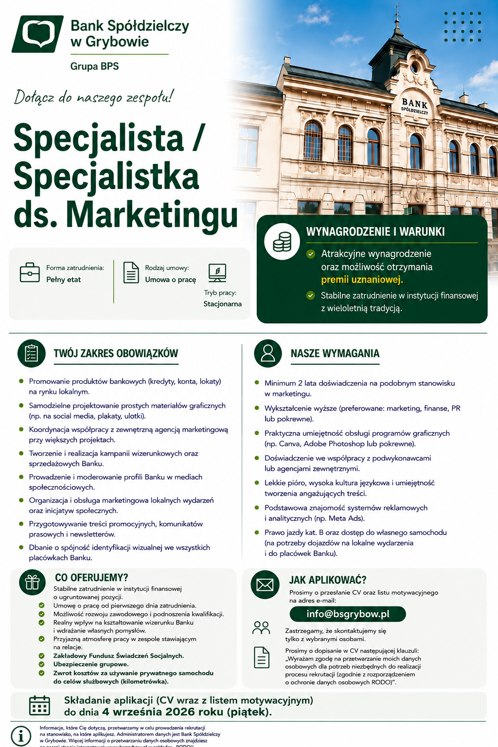 Ogłoszenie o prace specjalista ds marketingu